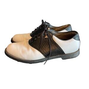 Adidas Saddle Comp Wide Golf Shoes White/Black Men's Size US 11.5